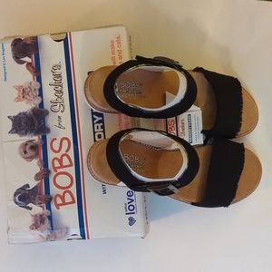 Bobs from Skechers with Memory Foam Black Sandal Adobe Princess Size 10